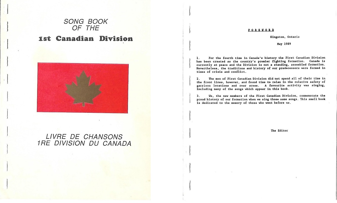 1 Canadian Division Song Book front.jpg