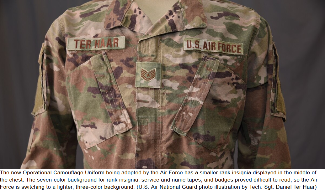 Air Force tweaks OCP nametapes, insignia for easier reading